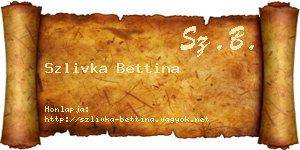 Szlivka Bettina névjegykártya