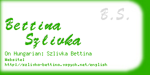 bettina szlivka business card